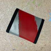 Brieftasche - Gebrauchtplane - silber-rot